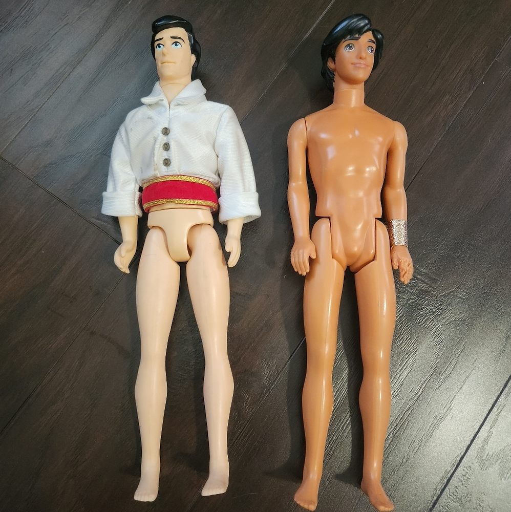 Vintage Dolls Aladdin and Eric from Little Mermaid 1967